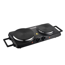 Elektrische kookplaat 2 vuren - TECHWOOD - 2 vuren - 2500W - Zwart - 185+155 mm
