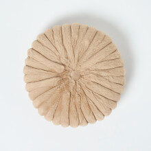 Cream Round Button Cushion, 36 cm