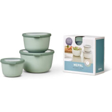 Mepal - Set di 3 Ciotole Multifunzionali Cirqula Rotonde - Contenitori per la Conservazione degli Alimenti - Nordic Sage