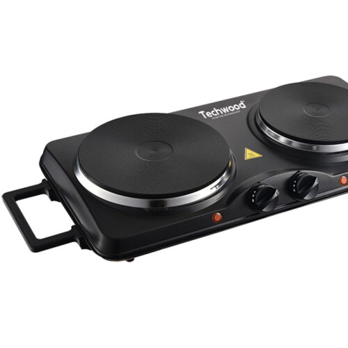 Techwood Plaque électrique 2 feux - TECHWOOD - 2 feux - 2500W - Noir - 185+155 mm 1