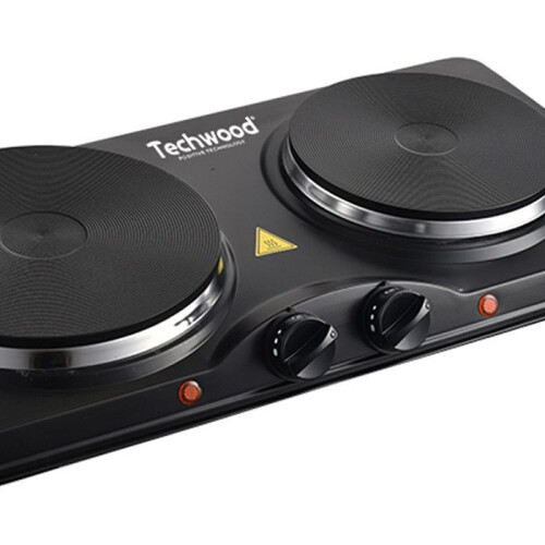 Techwood Plaque électrique 2 feux - TECHWOOD - 2 feux - 2500W - Noir - 185+155 mm 2