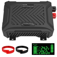 DATOUBOSS Onduleur Pur Sinus 12V/24V vers 230V, 1500W/3000W, Écran LCD et Détection Intelligente