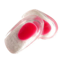 (Red)Silicone Gel Comfort Heel Cups Pads Inserts Protect Feet Men Women Daily Wear