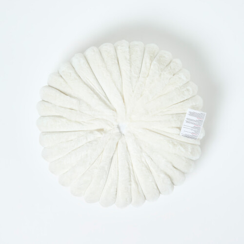 Homescapes White Round Button Cushion, 36 cm 2