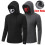 (Gray,M)Mens Face Mask Skull Hoodies Drawstring Pullover Sweatshirts Costume Jumper 4