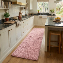 (60 x 220 cm (2 ft x 7 ft 3 in)-Runner Rug, Pink) Anti Slip Shaggy Rug For Living Room Runner Carpet