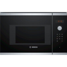 Einbaumikrowelle 38 cm - Bosch Serie 4 - BFL523MS0 - Edelstahl - H 38,2 x P 59,4 x T 31,7 cm - 800 W - rotes Display