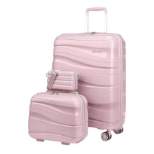 Melalenia Lot de 3 Valises Cabine, Matière PP, Roues Multi-directionnelles et Cadenas TSA, Rose 500mm