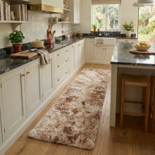 (60 x 220 cm (2 ft x 7 ft 3 in)-Runner Rug, Tie-Dye Beige) Anti Slip Shaggy Rug For Living Room Runner Carpet