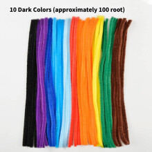 (10 Dark Colors)Plush Colored Twisting Rod Diy Simulation Strips Folding Rod Flowers Toy Kid