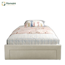 HOMAIRE 3ft Beige Velvet Bed with LED Lights
