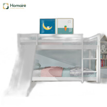 HOMAIRE Kids Cabin Bunk Bed with Slide White