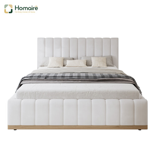 HOMAIRE 4ft6 Beige Upholstered Double Bed