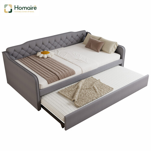 HOMAIRE Grey Velvet Upholstered 4ft6 Daybed