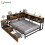 HOMAIRE Rustic Brown Metal Storage Bed 4ft6 1