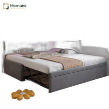 HOMAIRE Grey Velvet Daybed with Trundle & USB