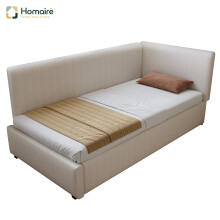 HOMAIRE 3ft Single Corduroy Upholstered Bed Beige