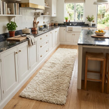 (60 x 220 cm (2 ft x 7 ft 3 in)-Runner Rug, Beige) Anti Slip Shaggy Rug For Living Room Runner Carpet