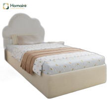 HOMAIRE 3ft Beige Velvet Hydraulic Storage Bed