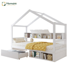 HOMAIRE White Pine Wood 3ft Single Storage Bed