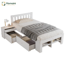 HOMAIRE White Wooden 3ft Single Storage Bed