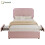 HOMAIRE Pink Velvet Upholstered 4ft6 Double Bed 1