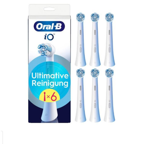 Cabezal de cepillo intercambiable - Oral-B iO Limpieza Ultima - Paquete de 6 - Cerdas inclinadas 16 - Elimina hasta el 100% de sarro