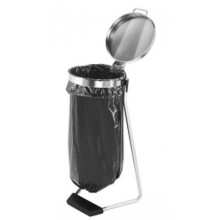 Hailo Support pour sac poubelle ProfiLine MSS, 120 L, argent 0,000000 Noir
