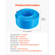 SucceBuy Kit de Tuyauterie pour Air Comprimé 300FT x 3/4 Pouces, HDPE et Aluminium, pour Garage et Atelier