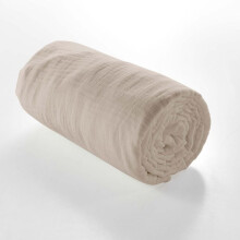 Fodera per letto 2 persone 160 x 200 cm in doppio garza di cotone 57 fili Angelia Sable
