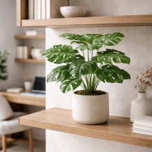 Artificial Monstera Plant Green Realistic Faux Indoor Home Office Decor
