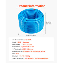 SucceBuy Kit de Tuyauterie pour Compresseur d'Air, 200FT, HDPE et Aluminium, pour Garage et Atelier