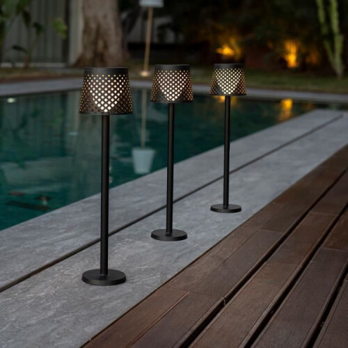 Solarleuchte für den Garten (Wandleuchte, Stehleuchte, Gartenlampe oder Tischlampe) MOOVERE schwarz 2