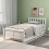 HOMAIRE White Solid Pine Storage Bed 3ft 3
