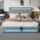 HOMAIRE Grey Velvet Upholstered Double Bed 4