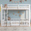 HOMAIRE 3FT White Solid Wood Bunk Bed 3