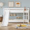 HOMAIRE Kids Cabin Bunk Bed with Slide White 6