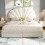 HOMAIRE Velvet Upholstered 4ft6 Double Bed Beige 3