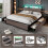 HOMAIRE Metal 4ft6 Double Bed with LED Grey 6