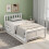 HOMAIRE White Solid Pine Storage Bed 3ft 6