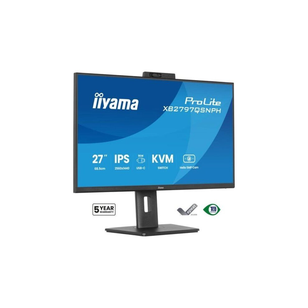 Iiyama Monitor Prolite Xb2797qsnph-B1 27" Quad Hd 75Hz Ips Usb-C Höhenverstellbar - Bild 5