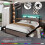 HOMAIRE Metal 4ft6 Double Bed with LED Grey 5