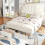 HOMAIRE Velvet Upholstered 4ft6 Double Bed Beige 5