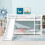 HOMAIRE Kids Cabin Bunk Bed with Slide White 3