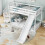HOMAIRE White Pine Wood Bunk Bed with Slide 4
