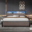 HOMAIRE Metal 4ft6 Double Bed with LED Grey 3