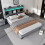 HOMAIRE Grey Velvet Upholstered Double Bed 4