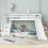 HOMAIRE White Pine Wood Bunk Bed with Slide 3