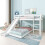 HOMAIRE Kids Cabin Bunk Bed with Slide White 4