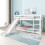 HOMAIRE Kids Cabin Bunk Bed with Slide White 5